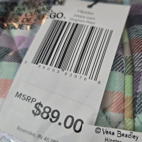 Vera Bradley hipster gingham plaid - Picture 3 of 3